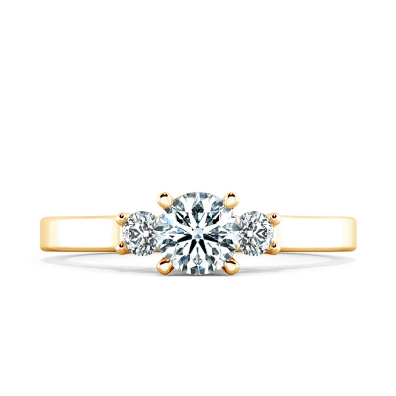 Nhẫn đính hôn Threestone chấu peg-head NCH3104 2